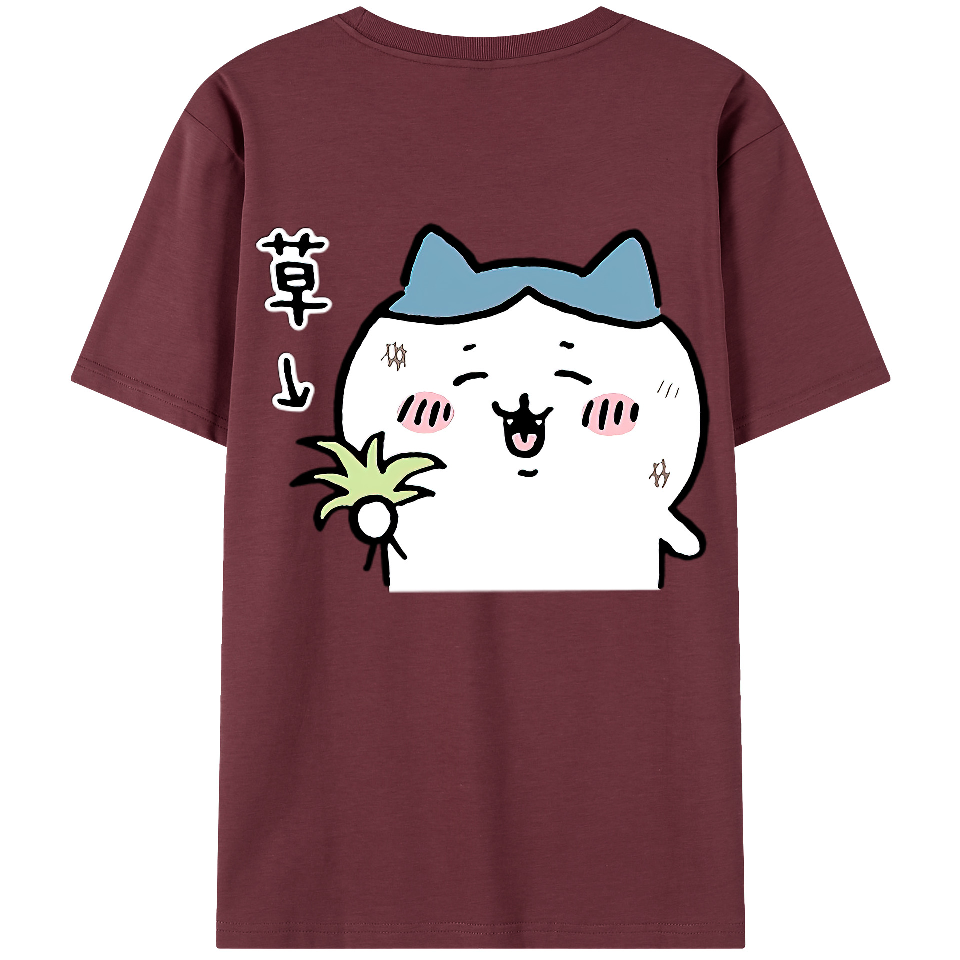 （画像用） ちいかわ ハチワレ Chii-kawa hachiware 綿100％半袖Tシャツ（背面プリント）